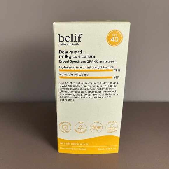 Belif Dew Guard Milky Sun Serum SPF 40 — Lightweight Hydrating Sunscreen (50ml) - Picture 2 of 6